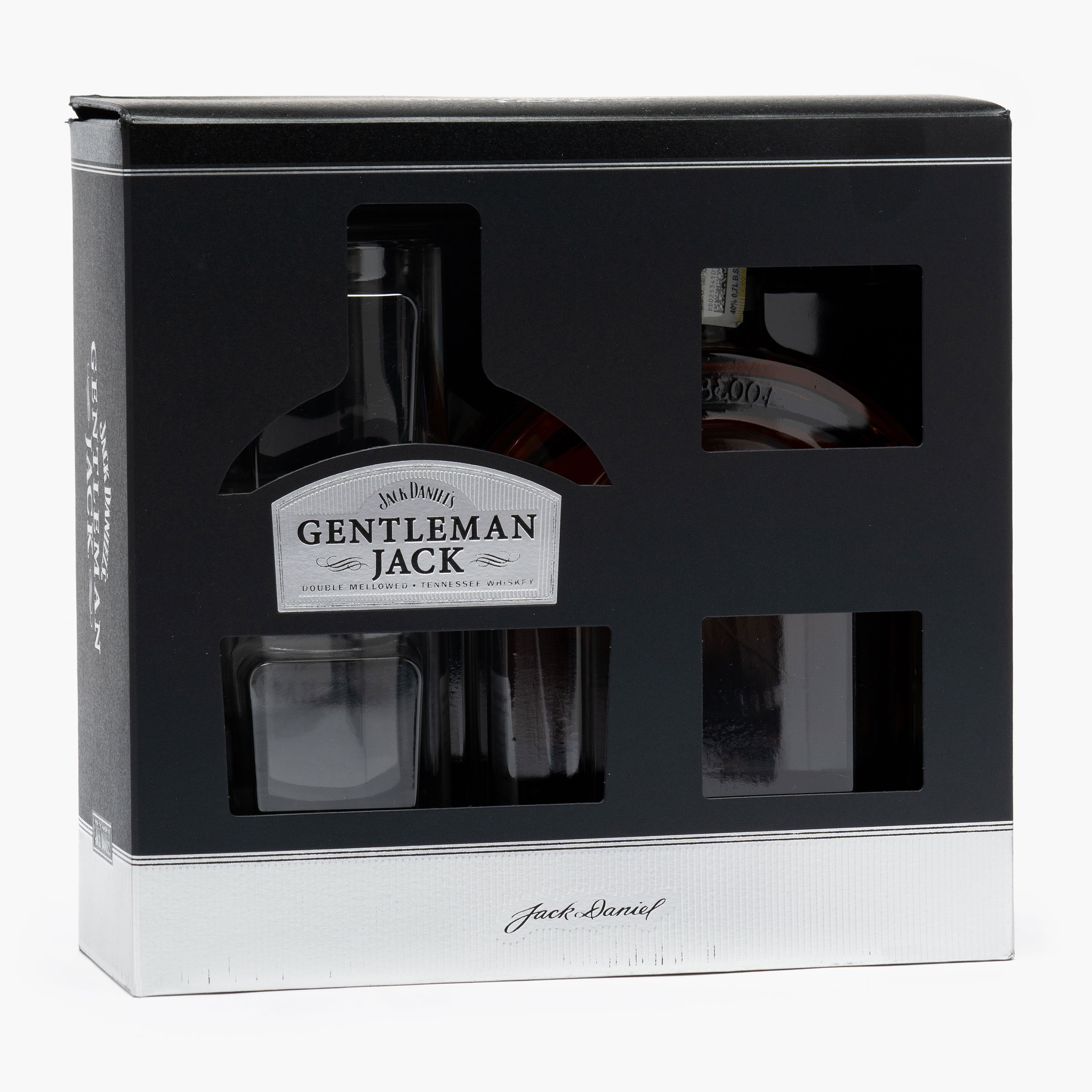 Whiskey Gentleman Jack, 40%, 0.7l + 2 pahare - Prospețime și