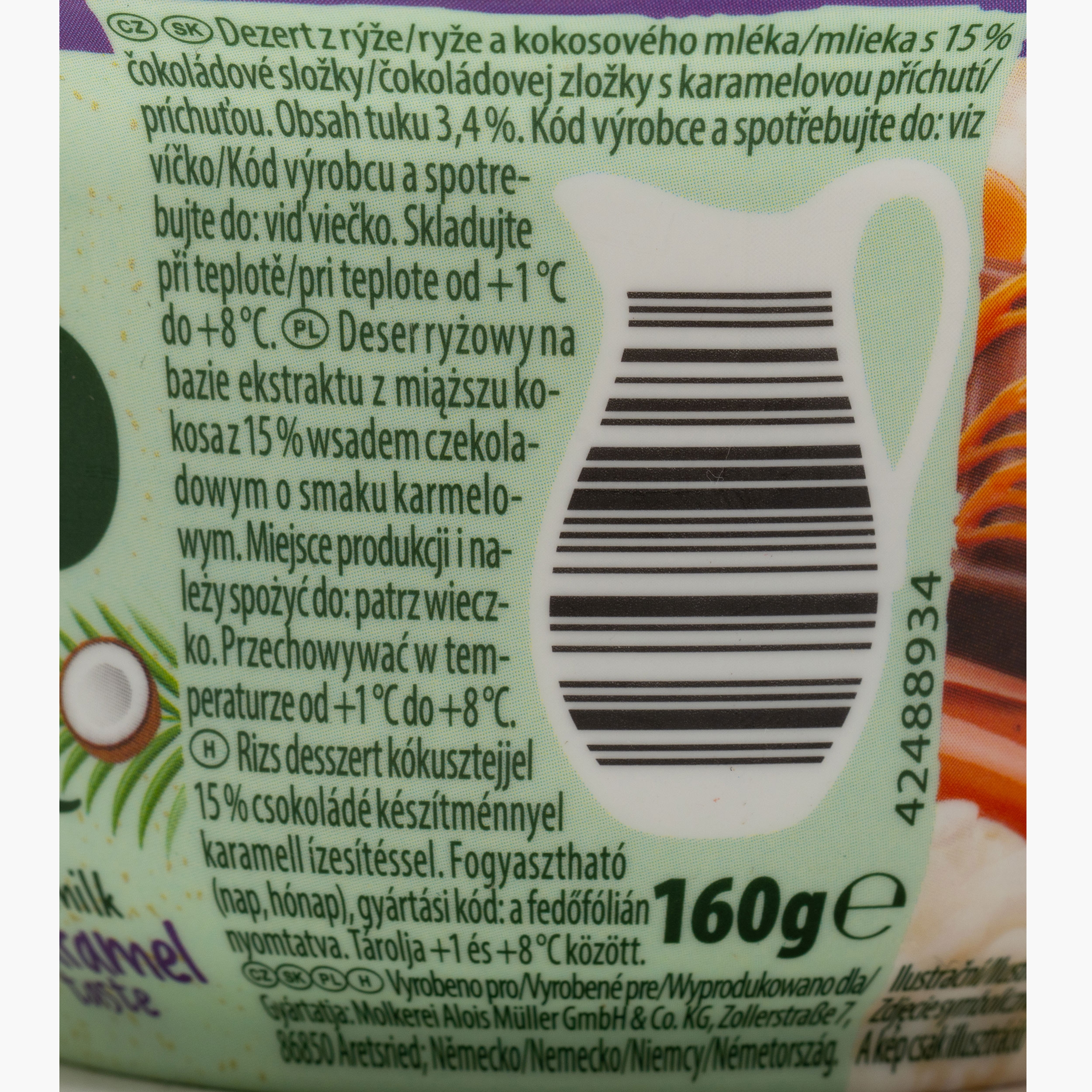 maruページ Desert vegan din orez cu ciocolată și caramel 160g - Prospețime și