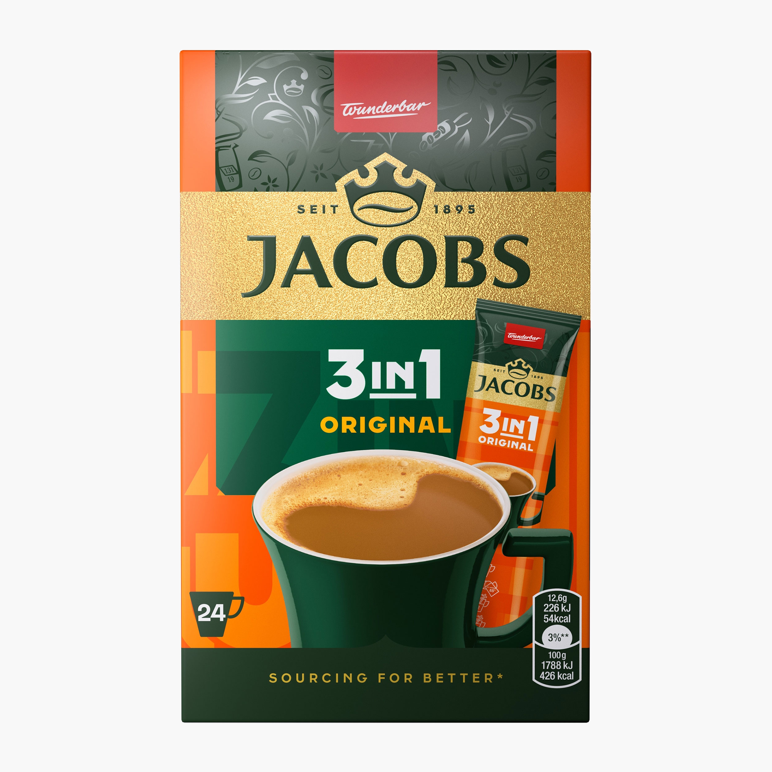 Ice Coffee 3în1, plicuri 24x12.7g, cafea solubilă - Prospețime și