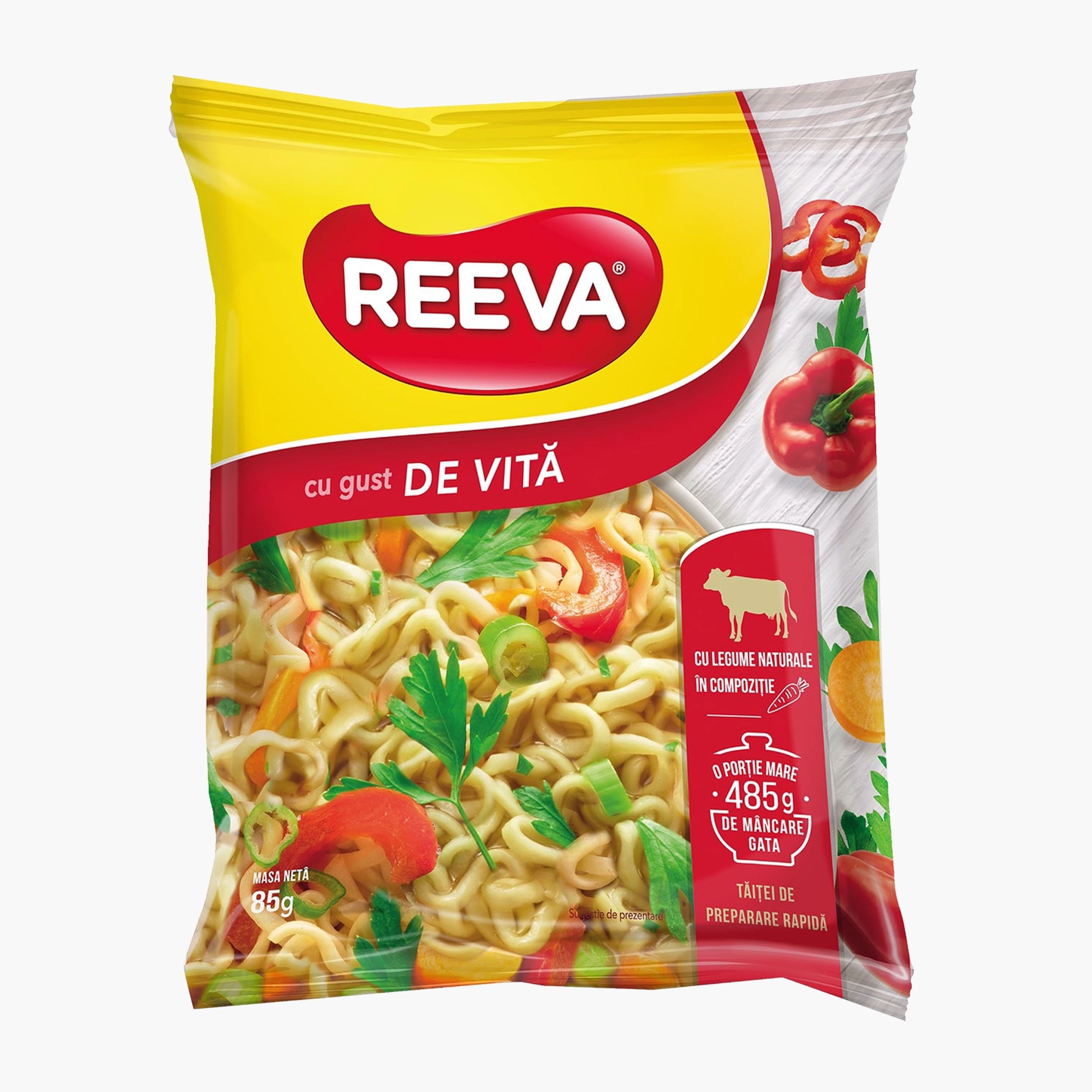 Supă instant noodles cu aromă de vită 75g - Prospețime și