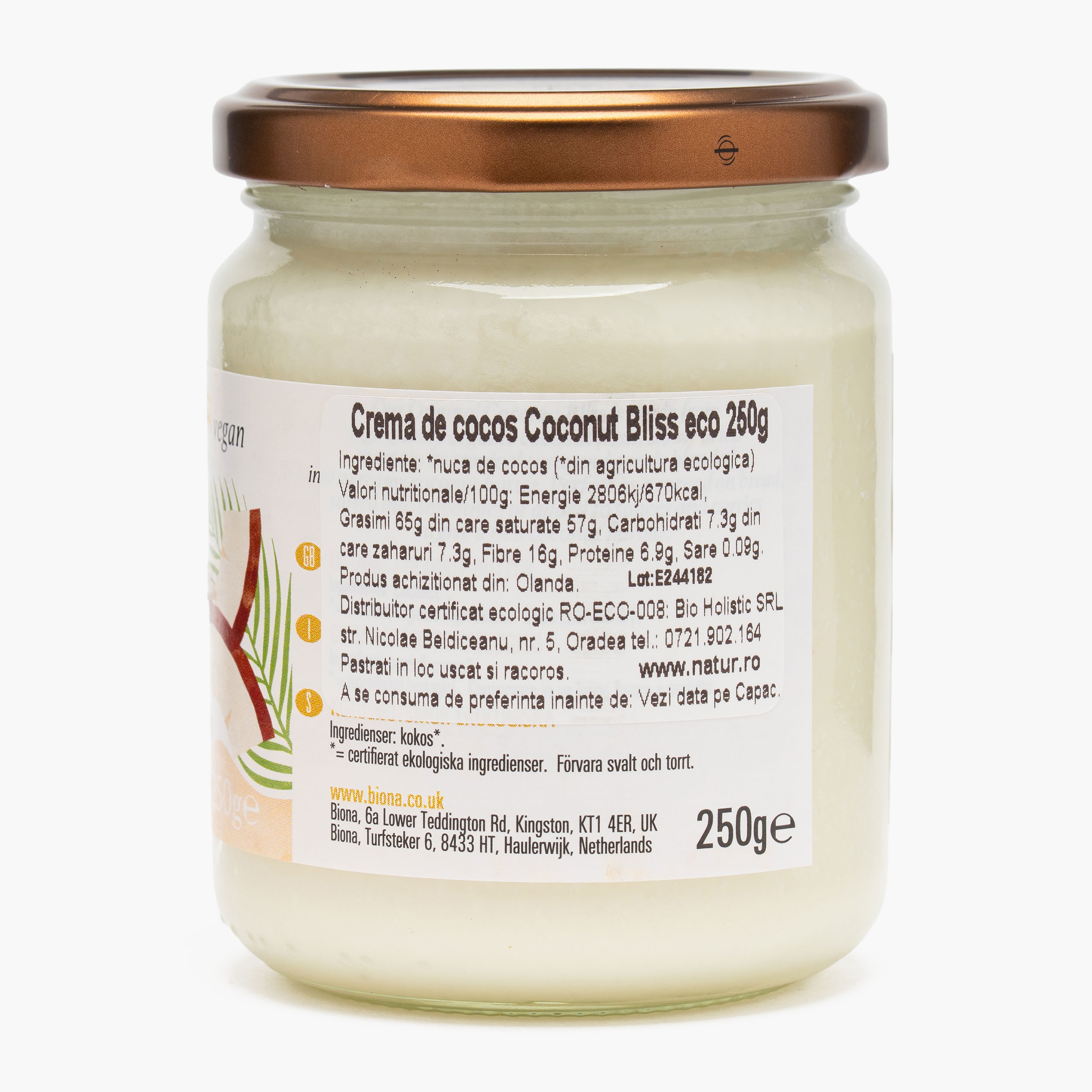 Cremă de cocos eco Coconut Bliss 250g - Prospețime și varietate