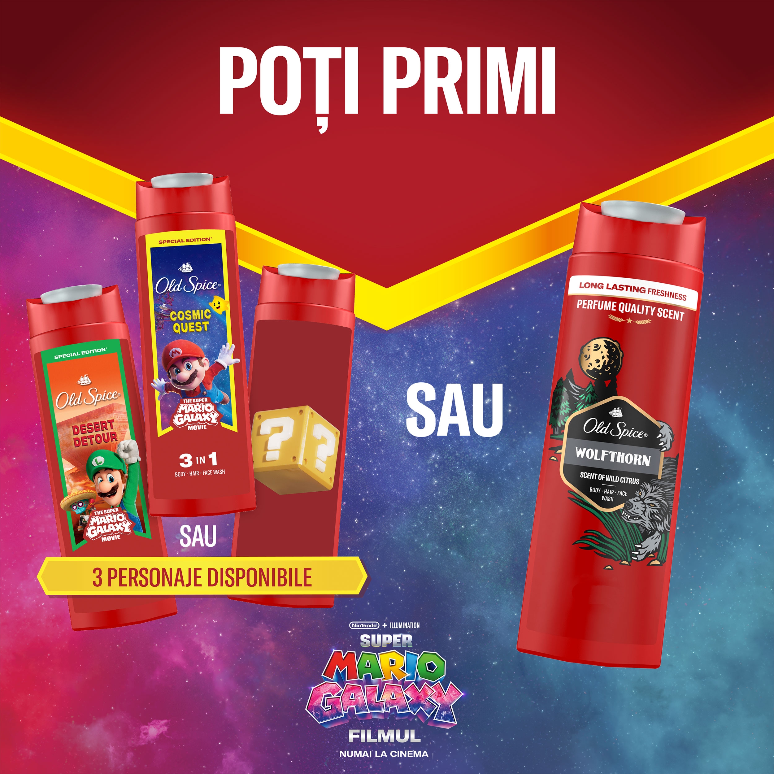 Gel de duș 3 în 1 The Super Mario Galaxy Movie 400ml - Prospețime