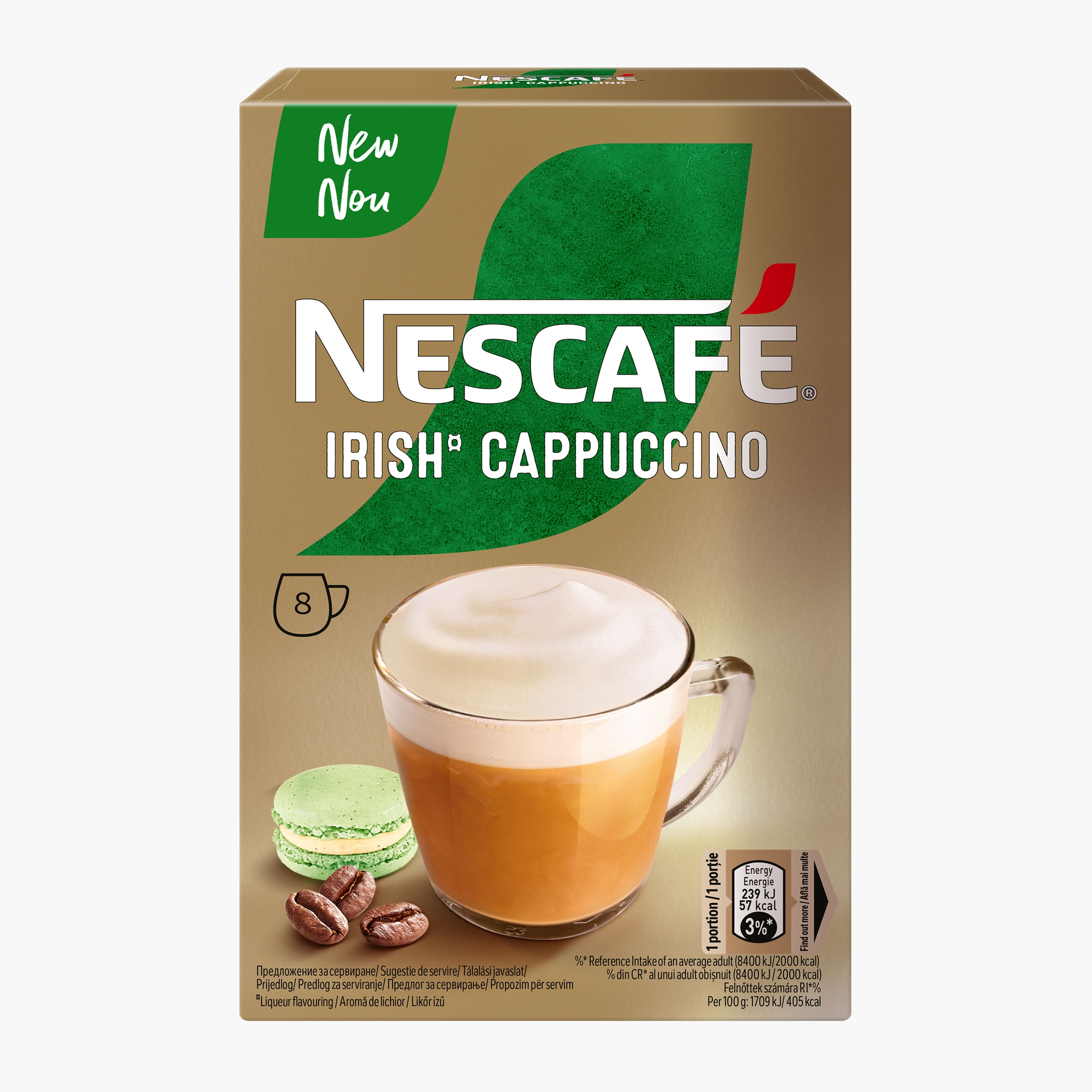 Cappuccino plicuri 8x13.5g, mix de cafea instant - Prospețime și