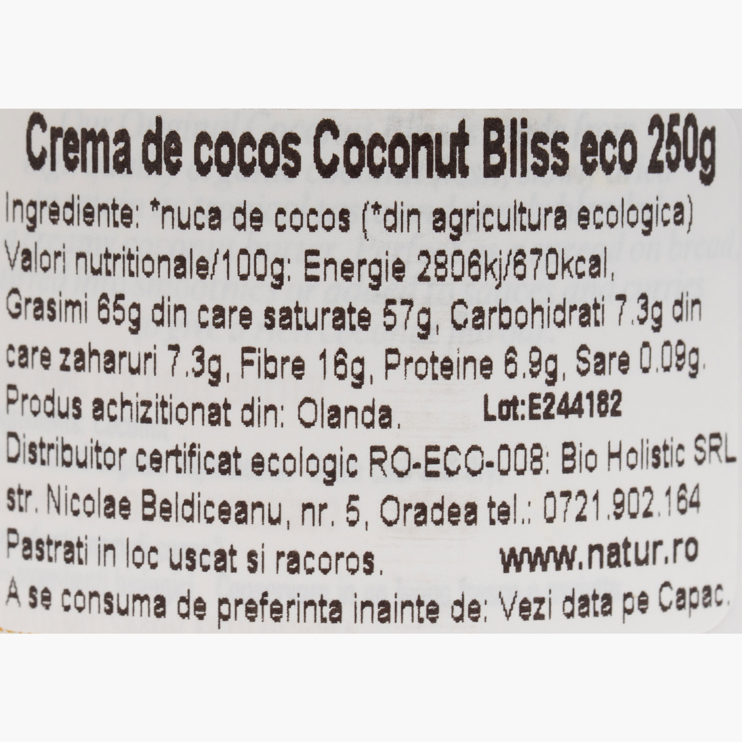 Cremă de cocos eco Coconut Bliss 250g - Prospețime și varietate