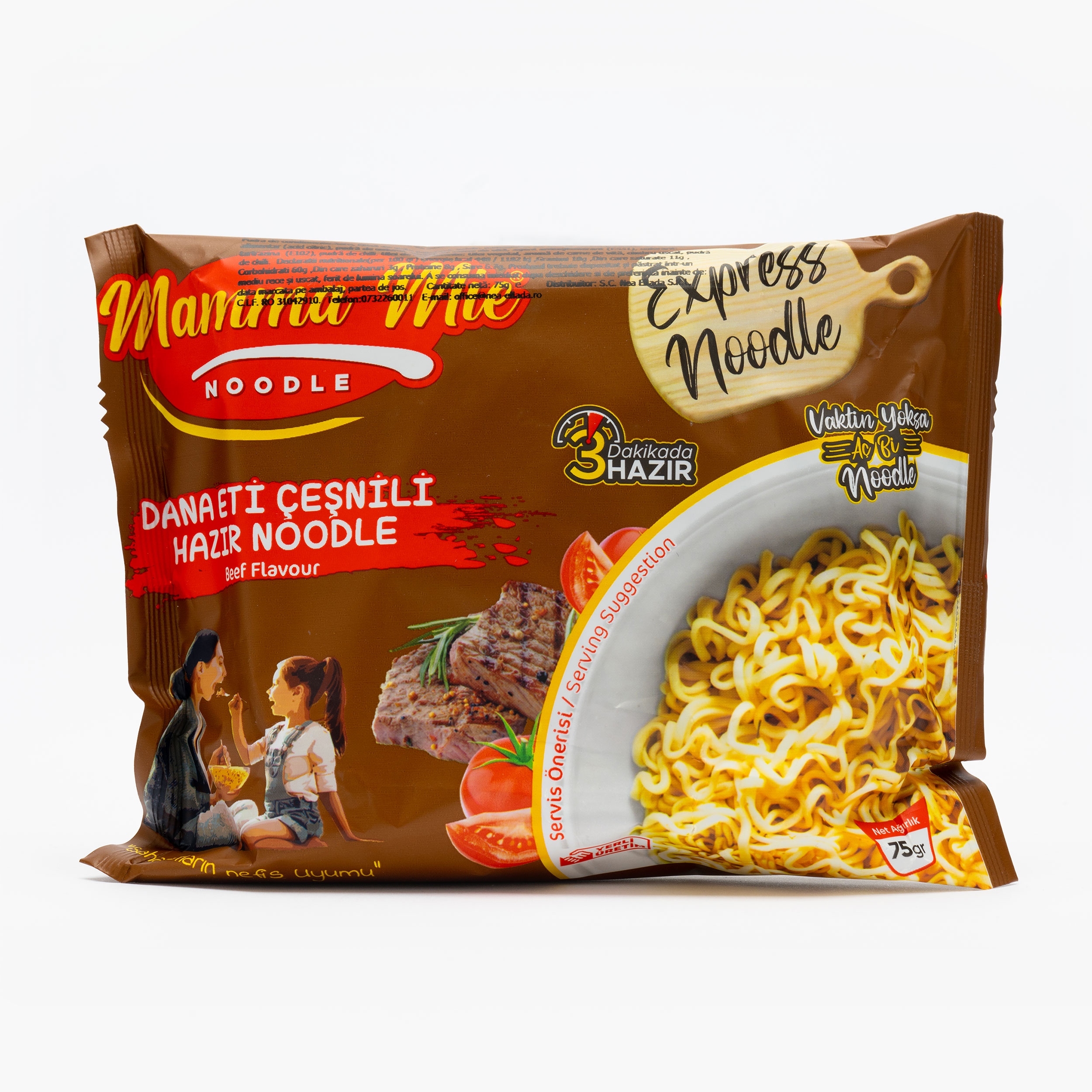 Supă instant noodles cu aromă de vită 75g - Prospețime și