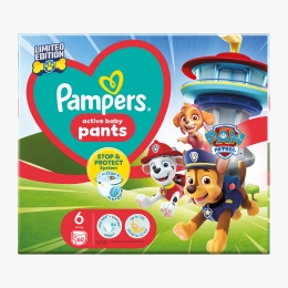 Scutece chiloțel Pants Patrula Cățelușilor, mărimea 6, 14-19 kg, 60 buc