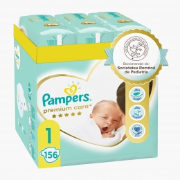 Scutece Premium Care XXL Box nou-născut, mărimea 1, 2-5kg, 156 buc