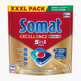 Detergent pentru mașina de spălat vase Excellence Premium 5în1, 80 tablete