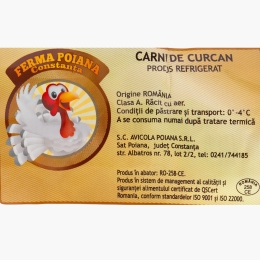 Pulpă curcan inferioară dezosată cu piele 300g