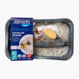 File de lup de mare, cu orez și sos de unt și lămâie, 300g