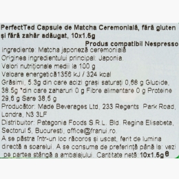 Capsule de matcha ceremonială pentru Nespresso, 10 băuturi