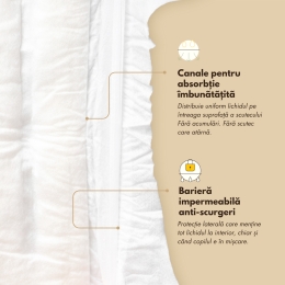 Scutece cu arici din bambus mărimea 4, 10-15kg, 28 buc