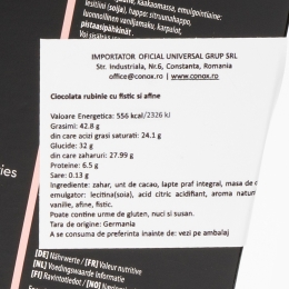 Ciocolată rubinie cu fistic și afine 100g