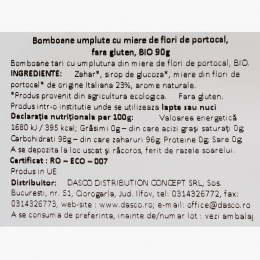 Bomboane eco umplute cu miere de flori de portocal 90g