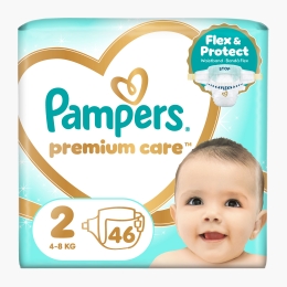 Scutece Premium Care, mărimea 2, 4-8kg, 46 buc