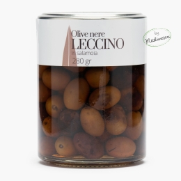 Măslinescu - Măsline negre Leccino cu sâmburi, în saramură, 280g