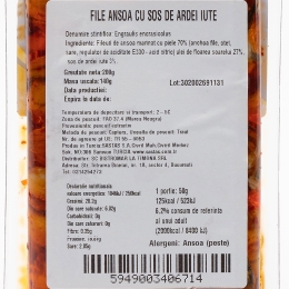 Fileuri de anșoa cu sos de ardei iute 200g