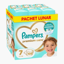 Scutece Premium Care XXL, mărimea 7, 15+ kg, 108 buc