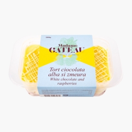 Tort cu cremă de zmeură și ciocolată albă belgiană, 280g