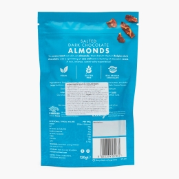 Migdale sărate învelite în ciocolată belgiană neagră 120g