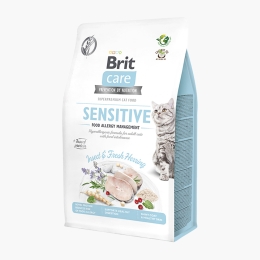 Hrană uscată pentru pisici adulte cu intoleranță alimentară, cu insecte și hering, 400g