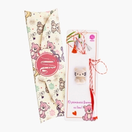 Mărțișor broșă pentru copii, pisicuță bej