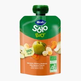 Gustare eco de măr, banană și morcov, +6 luni, 100g