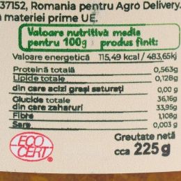 Gem eco de clemetine, fără zahăr adăugat 225g