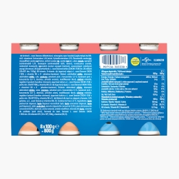 Iaurt de băut cu căpșuni și banane 8x100g