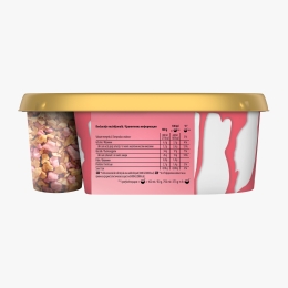 Înghețată DIY cu aromă de vanilie și căpșune, cu bucățele de ciocolată și cornet Soft & Crunchy 750ml (373g)