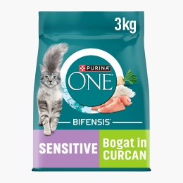 Hrană uscată completă pentru pisici adulte Sensitive, cu curcan și orez 3kg