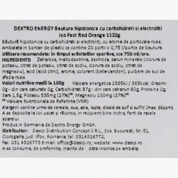 Băutură hipotonică cu carbohidrați și electroliți Red Orange 1120g