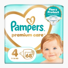 Scutece Premium Care Jumbo Pack mărimea 4, 9-14kg, 68 buc