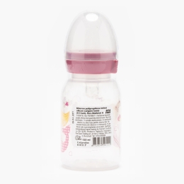 Biberon decorat roz, 0-3 luni, 125ml 