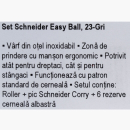 Set roller gri Easy Ball și pic cu cariocă/corector + 6 rezerve cerneală