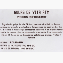 Carne de vită pentru gulaș 500g
