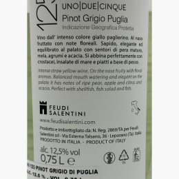 Vin alb sec 125 Pinot Grigio Puglia IGP, 12.5%, 750ml