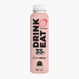 Băutură pe bază de lapte, îmbogățită cu vitamine și minerale, cu aromă de căpșuni Drink Eat, 500ml