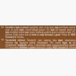 Ciocolată cu lapte cu zmeură 80g