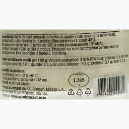 Iaurt gingaș fără lactoză, 5% grăsime, 190g