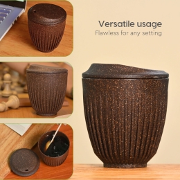 Cană retro cu capac Coffee Brown 250ml