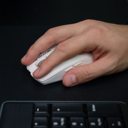 Mouse wireless Silent Click, alb