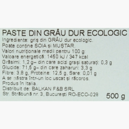 Paste Penne din grâu dur, eco 500g