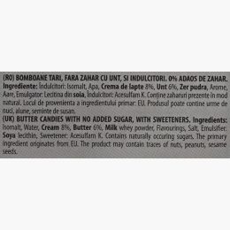 Bomboane fără zahăr cu unt și interior de ciocolată/caramel, 80g