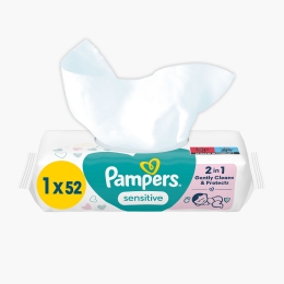 Șervețele umede pentru bebeluși, Sensitive, 52 buc