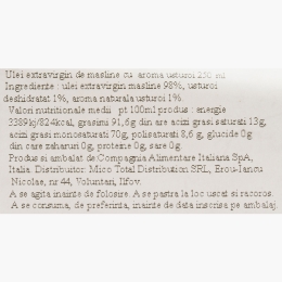 Ulei de măsline extravirgin cu aromă de usturoi 250ml