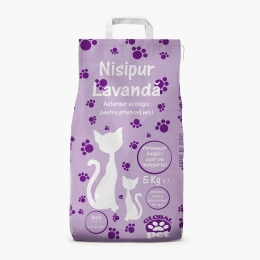 Nisip igienic pentru pisici, cu parfum de lavandă, 5kg