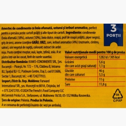 Condimente pentru cartofi prăjiți Smoky Southern, 15g