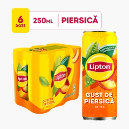 Băutură necarbogazoasă cu ceai negru și piersică Ice Tea, doză 6x250ml