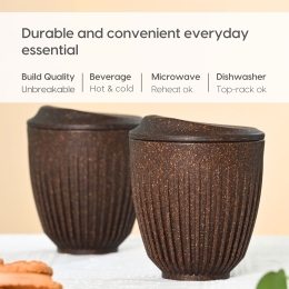 Cană retro cu capac Coffee Brown 250ml